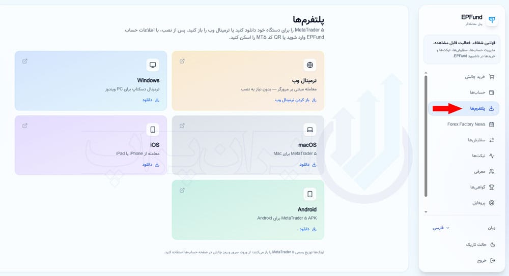 پلتفرم ای پی فاند